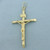 Large Mens Crucifix Cross Pendant in 10k Yellow Gold