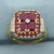 Ruby and Diamond Ring in 10k Yellow Gold