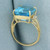 Swiss Blue Topaz and Diamond Ring in 14k Yellow Gold