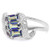 Ocean Mystic Topaz and Diamond Scroll Ring in Sterling Silver