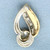 Vintage Old European Cut Diamond Pendant or Slide in 14K Yellow Gold
