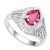 Over 1CT Pink Topaz and Diamond Filigree Ring in Sterling Silver