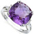 Cushion Cut Amethyst and Diamond Ring in Sterling Silver