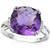 Cushion Cut Amethyst and Diamond Ring in Sterling Silver