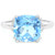 Cushion Cut Blue Topaz and Diamond Ring in Sterling Silver