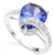 Large 3D Lab Tanzanite & Diamond Ring in Sterling Silver