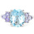 Huge Blue Topaz and Tanzanite Statement Ring in Sterling Silver