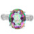 Large Mystic Topaz and Diamond Ring in Sterling Silver