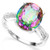 Large Mystic Topaz and Diamond Ring in Sterling Silver