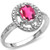 Pink Topaz and Diamond Ring in Sterling Silver