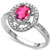 Pink Topaz and Diamond Ring in Sterling Silver