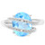 3D Blue Topaz & Diamond Statement Ring in Sterling Silver