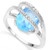 3D Blue Topaz & Diamond Statement Ring in Sterling Silver