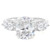 3-Stone White Topaz with Diamond Accent Ring In Sterling Silver