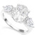 3-Stone White Topaz with Diamond Accent Ring In Sterling Silver