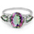 3-Stone Mystic Topaz with Diamond Accent Ring in Sterling Silver