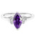 Marquise Amethyst and Diamond Ring in Sterling Silver