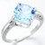 Large Blue Topaz Solitaire Ring in Sterling Silver