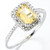 Citrine and Diamond Halo Ring in Sterling Silver