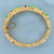 Graduated Natural Sapphire and Jade Heavy Bangle Bracelet in 14K Yellow Gold