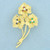 Designer Dankner Flower Pin with Emerald, Sapphire, Ruby, and Diamond in 18K Yellow Gold