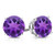 8MM Round Amethyst Stud Earrings in Sterling Silver