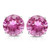 8MM Round Lab Pink Sapphire Earrings in Sterling Silver