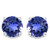 6MM Round Lab Tanzanite Earrings in Sterling Silver