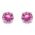 5MM Round Lab Pink Sapphire Earrings in Sterling Silver