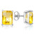 6x8 Emerald Cut Citrine Earrings in Sterling Silver
