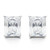 6x8 Emerald Cut White Topaz Earrings in Sterling Silver