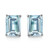5x7 Emerald Cut Sky Blue Topaz Earrings in Sterling Silver