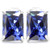 5x7 Emerald Cut Lab Tanzanite Earrings in Sterling Silver
