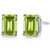 4x6 Emerald Cut Peridot Earrings in Sterling Silver