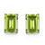 4x6 Emerald Cut Peridot Earrings in Sterling Silver