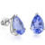 5x7 Pear Lab Tanzanite Earrings in Sterling Silver