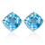 10MM Cushion Sky Blue Topaz Earrings in Sterling Silver