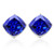 8MM Cushion Lab Tanzanite Earrings in Sterling Silver