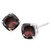6MM Cushion Garnet Earrings in Sterling Silver