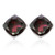 6MM Cushion Garnet Earrings in Sterling Silver