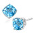 6MM Cushion Sky Blue Topaz Earrings in Sterling Silver