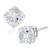 6MM Cushion White Topaz Earrings in Sterling Silver