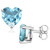 5MM Heart Sky Blue Topaz Earrings in Sterling Silver
