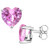 5MM Heart Lab Pink Sapphire Earrings in Sterling Silver