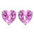 5MM Heart Lab Pink Sapphire Earrings in Sterling Silver