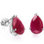 4x6 Pear Ruby Earrings in Sterling Silver