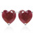 5MM Heart Ruby Earrings in Sterling Silver