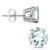 6MM Round Cut Aquamarine 1.75CTW Stud Earrings in Sterling Silver