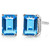 7x5MM Emerald Cut London Blue Topaz 2CTW Stud Earrings in Sterling Silver