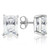 6X4MM Emerald Cut White Topaz 1.3CTW Stud Earrings in Sterling Silver